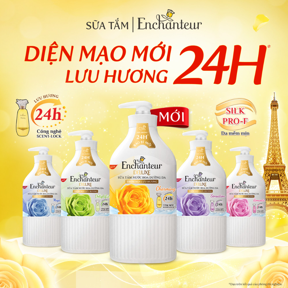 Ảnh Sữa tắm hương nước hoa Pháp Enchanteur Deluxe 900g - Mềm mịn như lụa Lưu hương 24H 2