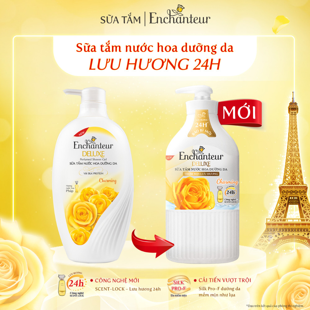 Ảnh Sữa tắm hương nước hoa Pháp Enchanteur Deluxe 650g - Mềm mịn như lụa Lưu hương 24H 4