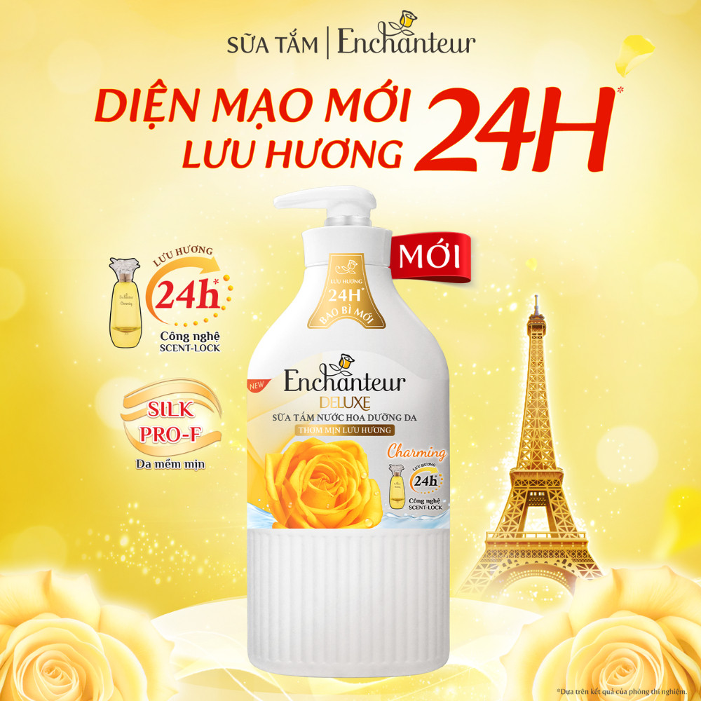 Ảnh Sữa tắm hương nước hoa Pháp Enchanteur Deluxe 900g - Mềm mịn như lụa Lưu hương 24H 4