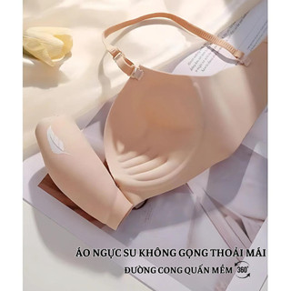 Áo Ngực Nữ, Áo Lót Nữ Su Không Gọng Không Lộ Viền Quây Cài Sau Đệm 3cm Thoải Mái