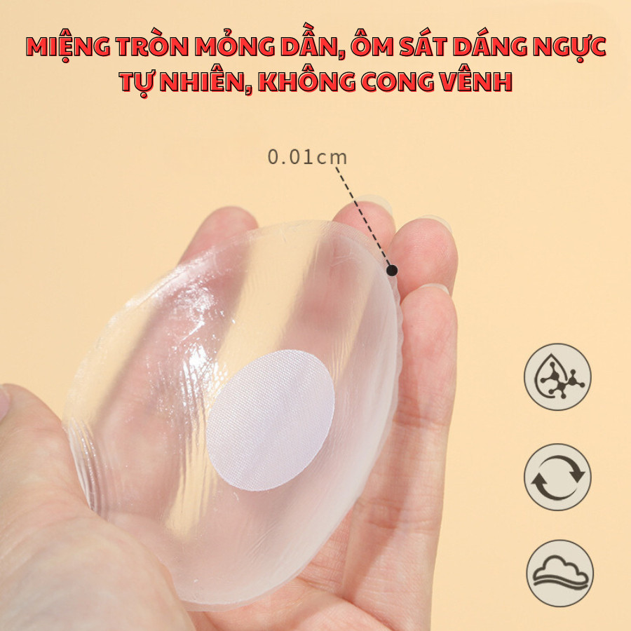 Miếng Dán Ngực Silicone Trong Suốt Hộp 5 Cặp Tiện Dụng DORIS 994