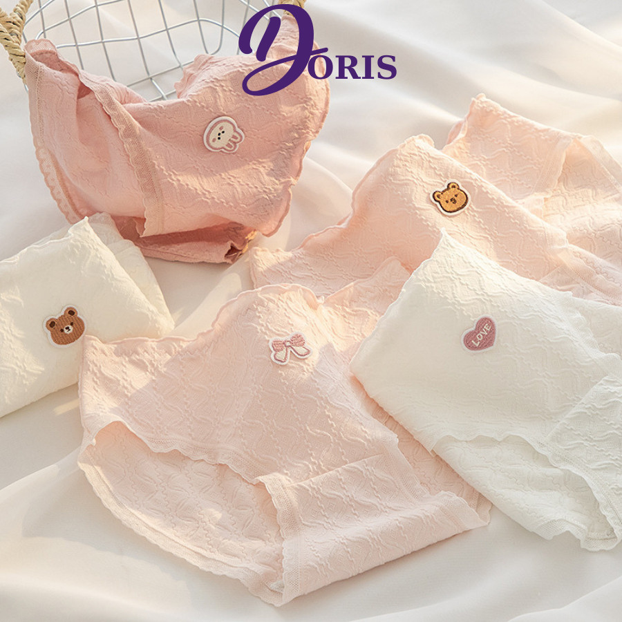 Quần Lót Nữ Co Giãn Thoáng Mát Chất Liệu Cotton Hoạ Tiết Đáng Yêu DORIS 255