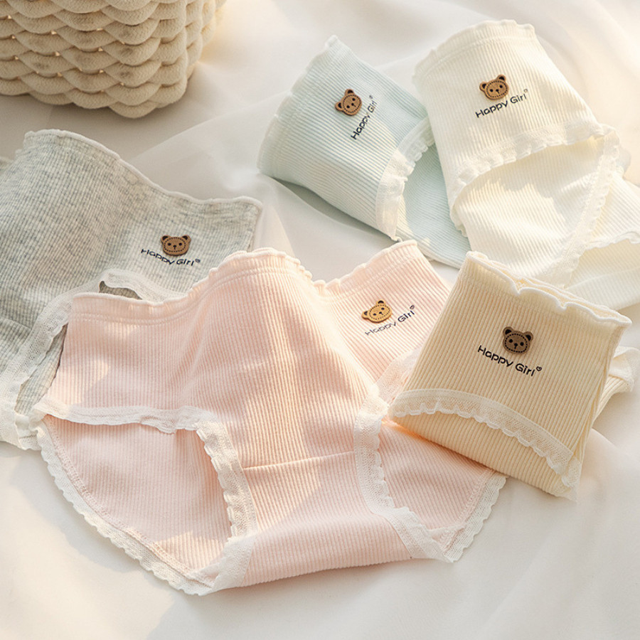 Quần Lót Chất Liệu Cotton Cho Nữ Co Giãn Thoáng Mát Nhiều Hoạ Tiết Xinh Xắn DORIS 362