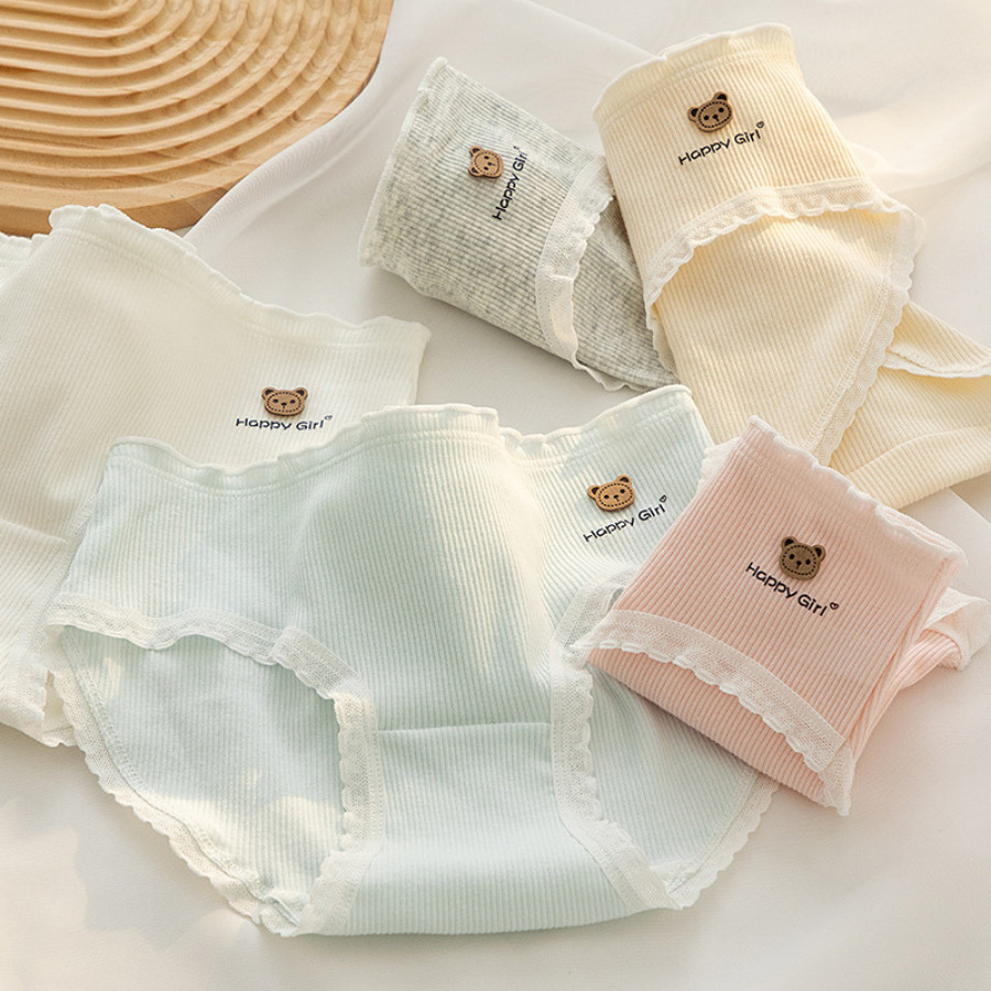 Quần Lót Chất Liệu Cotton Cho Nữ Co Giãn Thoáng Mát Nhiều Hoạ Tiết Xinh Xắn DORIS 362
