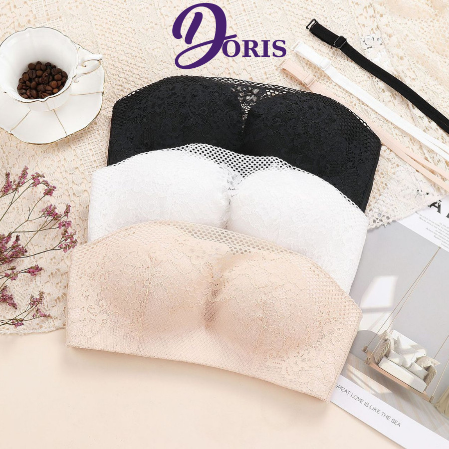 Áo Cúp Ngực Không Nâng Ngực Dây Chống Tụt Chất Su (Tặng kèm dây) Mặc Nhiều Kiểu DORIS K20
