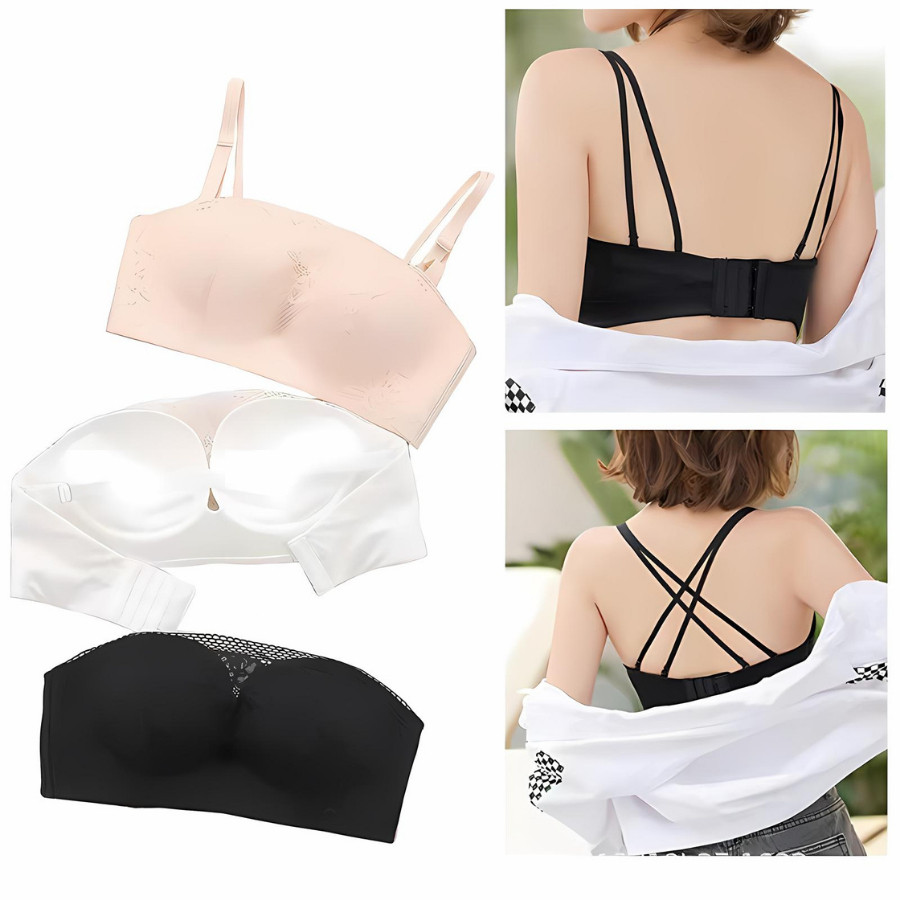 Áo Cúp Ngực Không Nâng Ngực Dây Chống Tụt Chất Su (Tặng kèm dây) Mặc Nhiều Kiểu DORIS K20