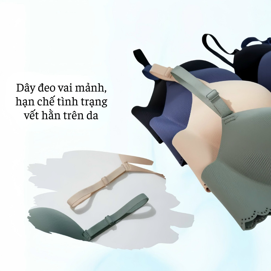 Áo Ngực Không Gọng Đúc Su Viền Hoa Mút Dày Nâng Form Nhẹ Mềm Mại Thoáng Mát DORIS A60
