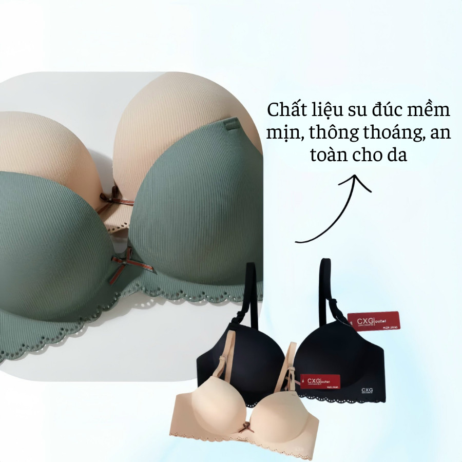 Áo Ngực Không Gọng Đúc Su Viền Hoa Mút Dày Nâng Form Nhẹ Mềm Mại Thoáng Mát DORIS A60