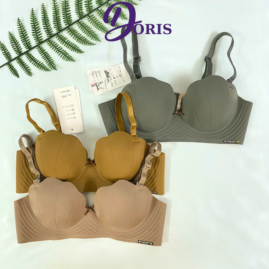 Áo Ngực Có Dây Nâng Ngực Đúc Su Cúp Ngang Tạo Khe DORIS S102