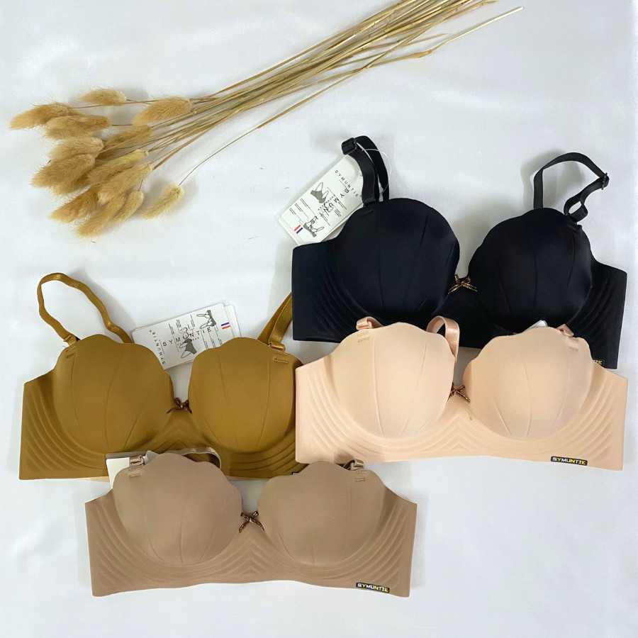 Áo Ngực Có Dây Nâng Ngực Đúc Su Cúp Ngang Tạo Khe DORIS S102