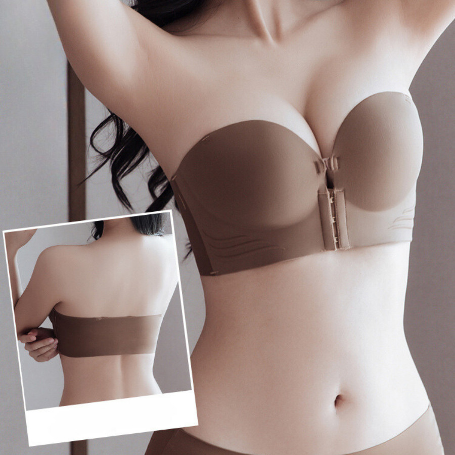 Áo Ngực Không Dây Cài Trước Đệm Dày 5cm Siêu Nâng Ngực Bản To Che Mỡ Thừa Kèm Dây Vai DORIS 946