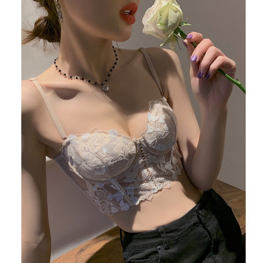 Áo Ngực Cup Mềm Thêu Ren Có Đệm Nâng Ngực Chống Chảy Xệ Quyến Rũ DORIS 507