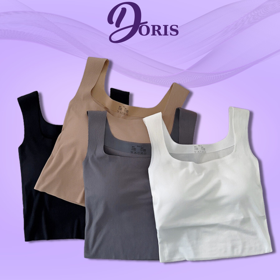 Áo Bra Đúc Su 2 Dây Bản To Có Mút Ngực Co Giãn 4 Chiều Cao Cấp DORIS 3182
