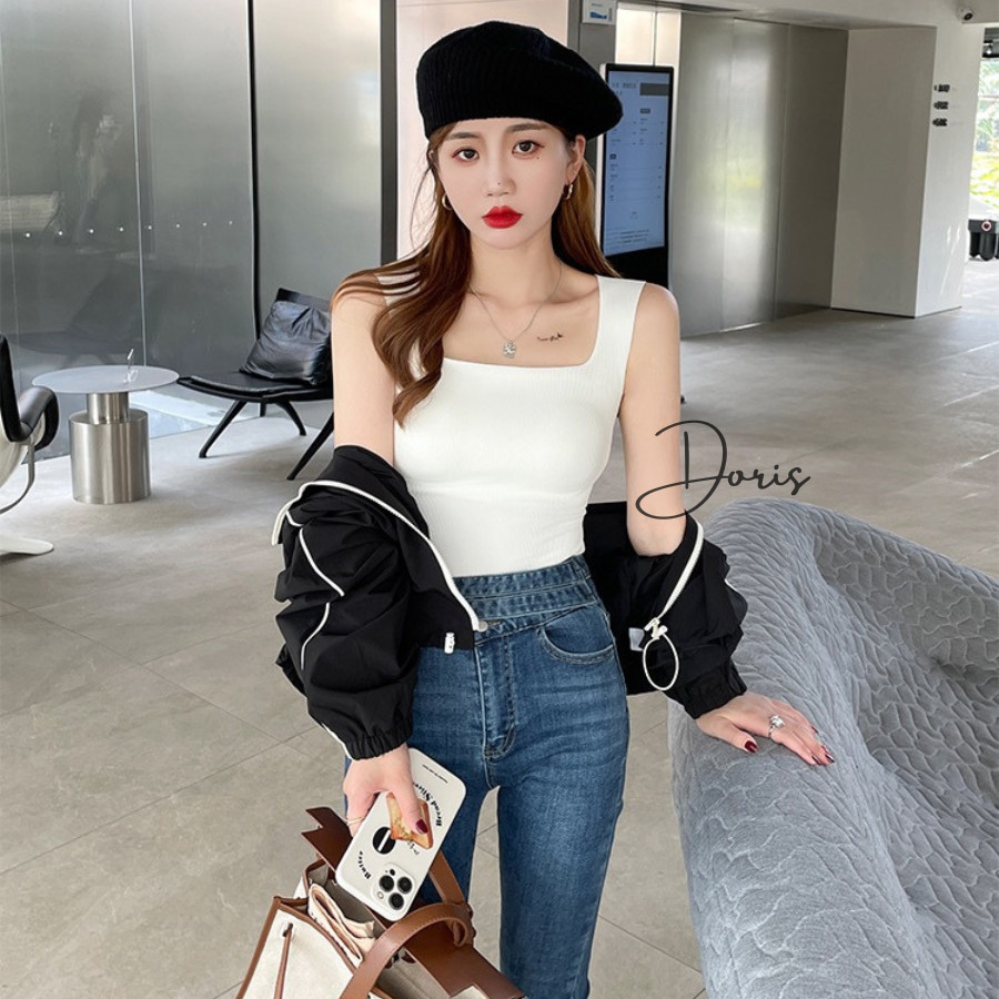 Áo Bra Đúc Su 2 Dây Bản To Có Mút Ngực Co Giãn 4 Chiều Cao Cấp DORIS 3182