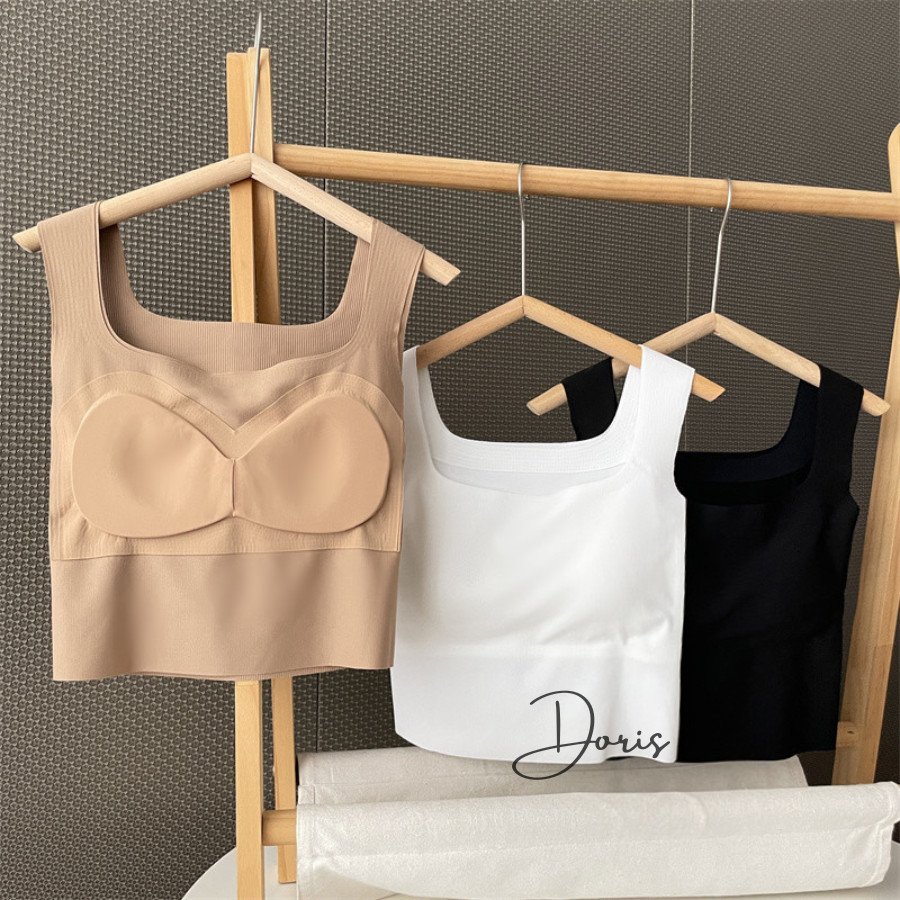 Áo Bra Đúc Su 2 Dây Bản To Có Mút Ngực Co Giãn 4 Chiều Cao Cấp DORIS 3182