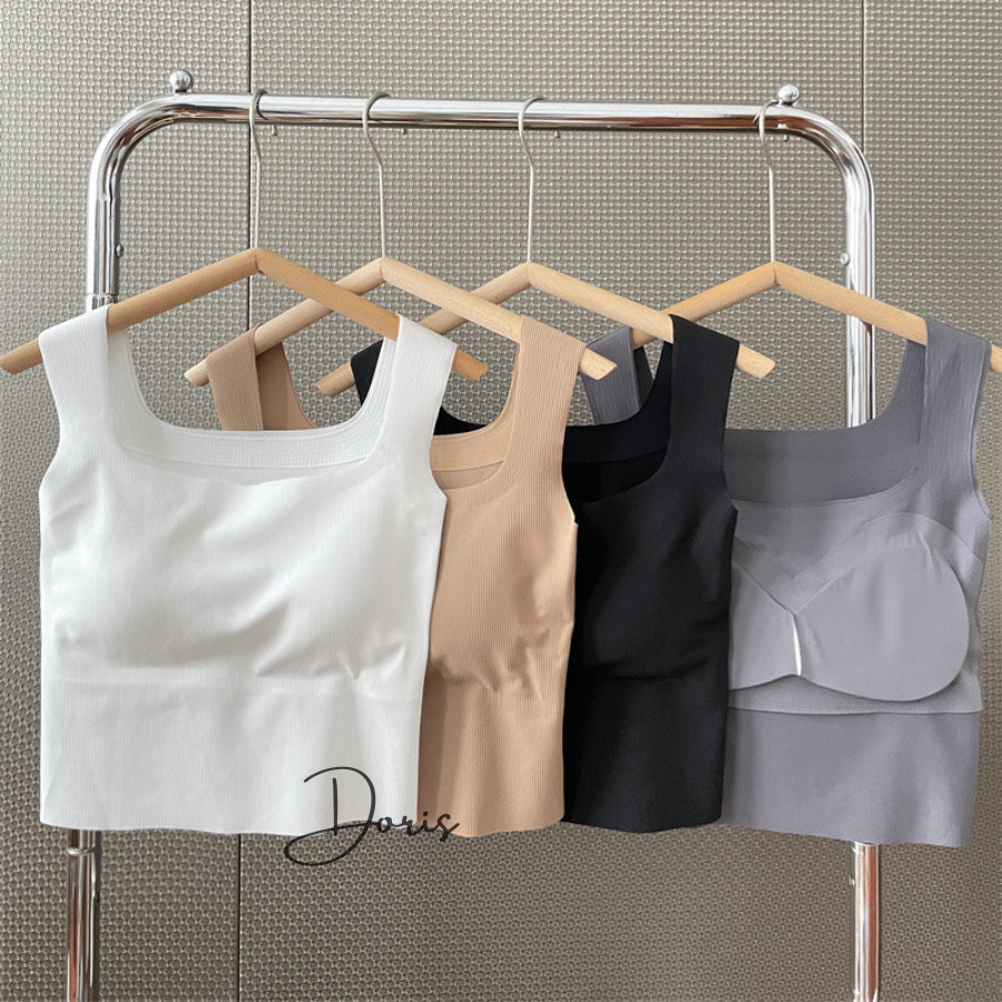 Áo Bra Đúc Su 2 Dây Bản To Có Mút Ngực Co Giãn 4 Chiều Cao Cấp DORIS 3182