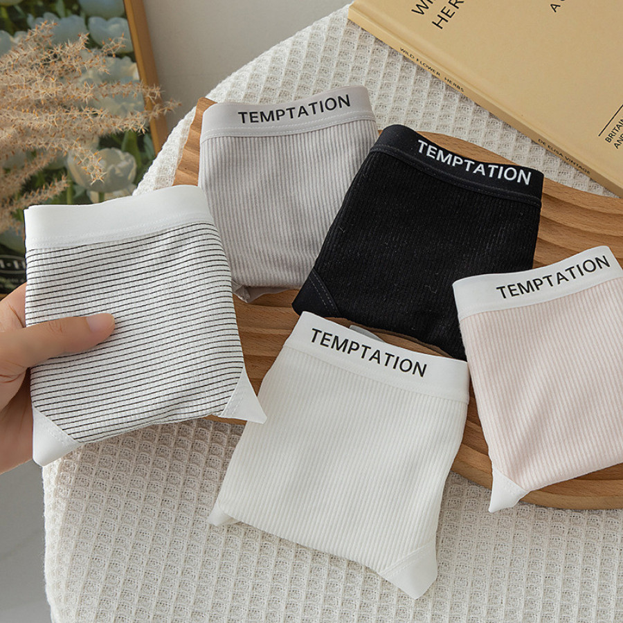 [Mã SGBAU30K giảm đến 30K đơn 99K] Quần Lót Nữ Cotton Co Dãn Chữ TEMPTATION Năng Động Thoải Mái DORIS Q16