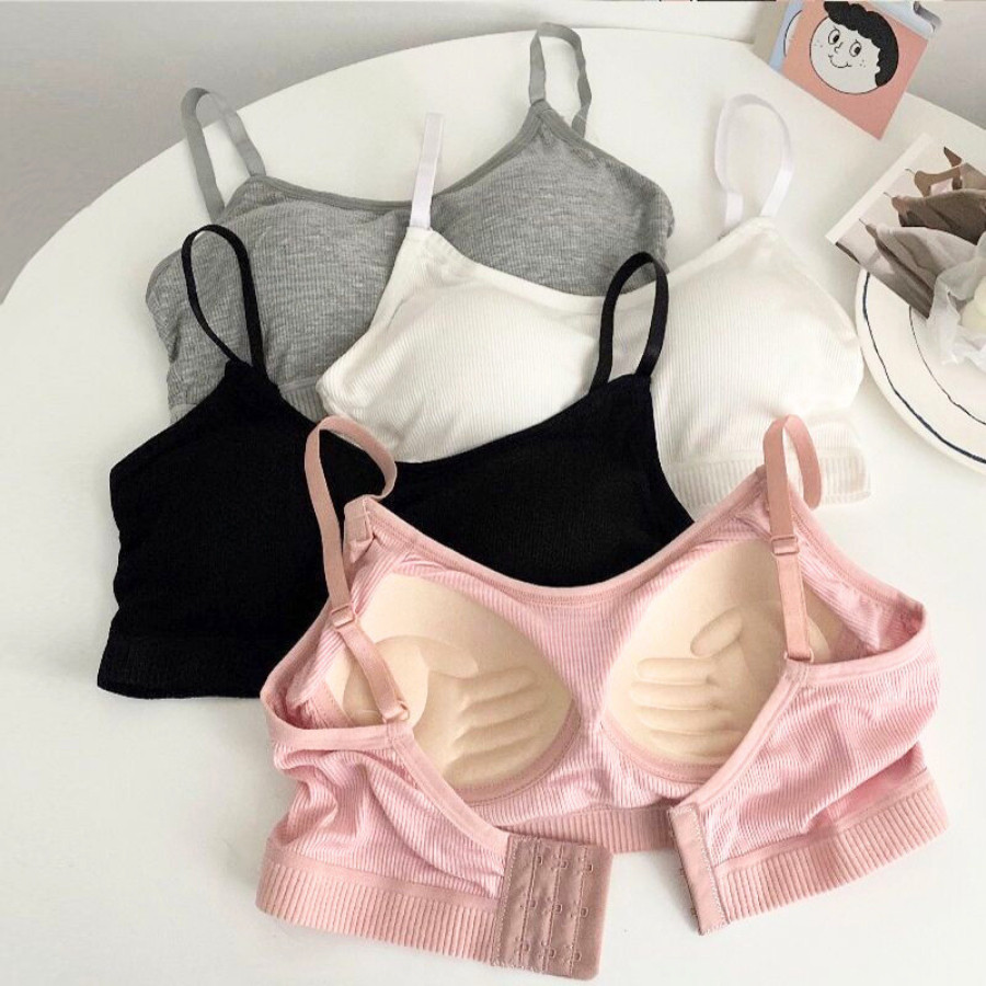 Áo Ngực Cotton Có Mút Bàn Tay Co Dãn Cài Sau DORIS 9188