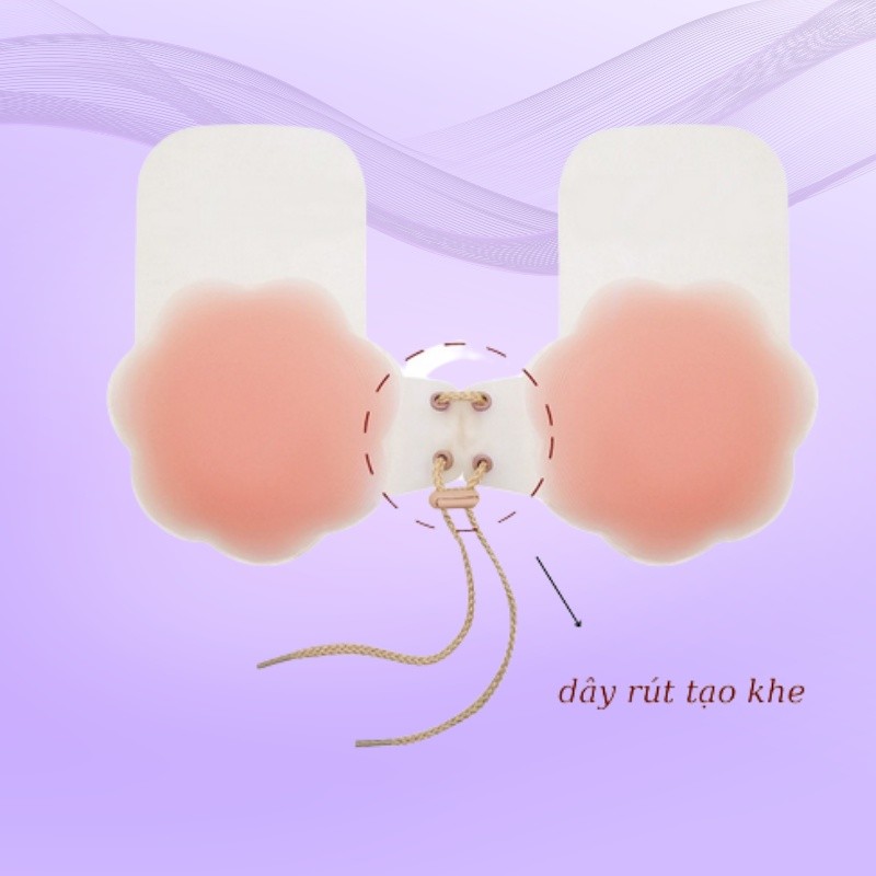 Miếng Dán Ngực Silicon, Dán Ngực Dây Rút Nâng Ngực Tạo Khe Doris - 6789