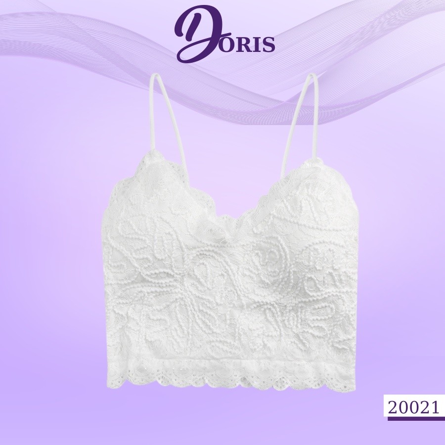 Áo Lót Ngực Dạng Bra Cotton Bo Chun Sau Phối Ren Hai Dây Siêu Xinh DORIS 20021