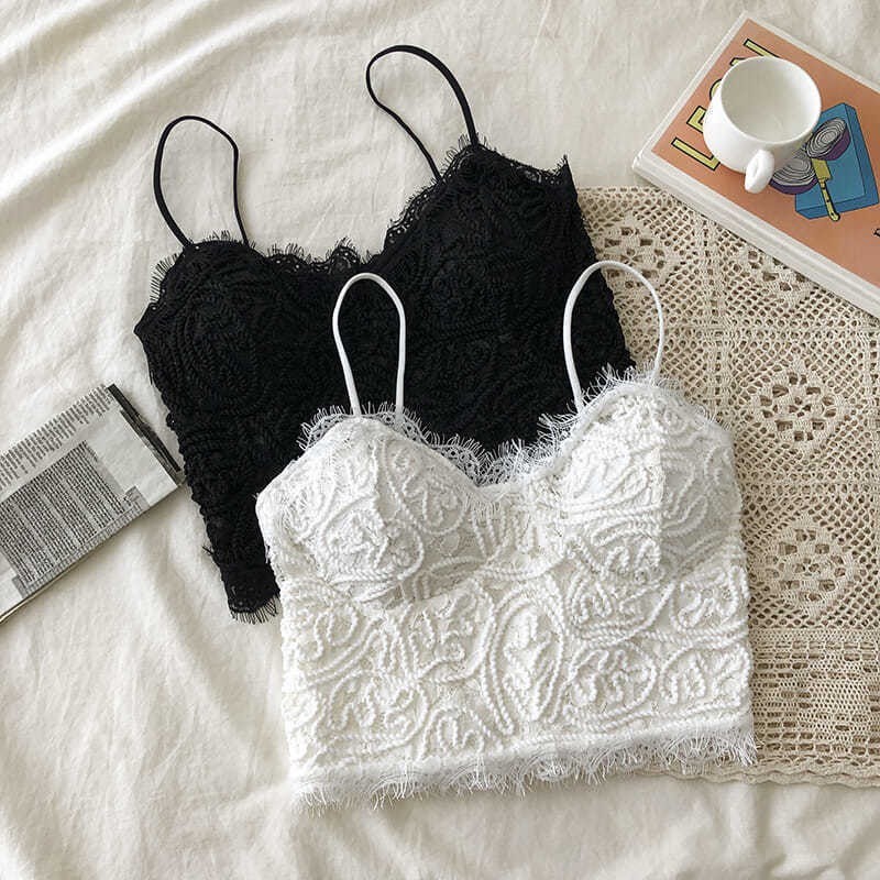 Áo Lót Ngực Dạng Bra Cotton Bo Chun Sau Phối Ren Hai Dây Siêu Xinh DORIS 20021