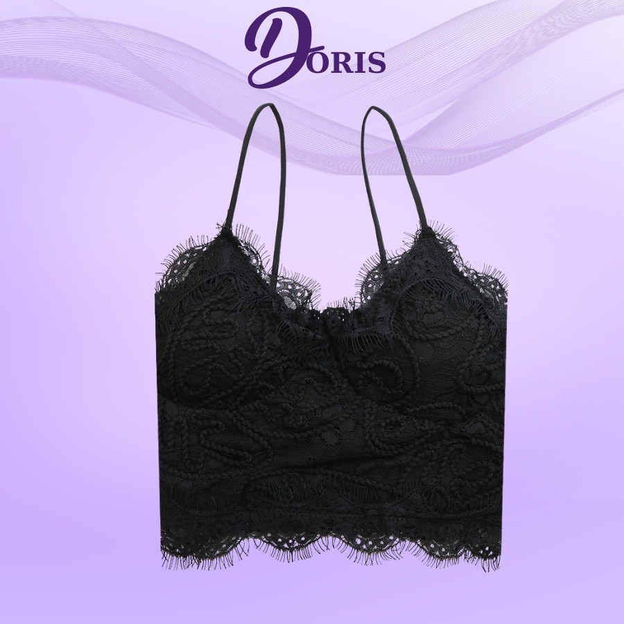 Áo Lót Ngực Dạng Bra Cotton Bo Chun Sau Phối Ren Hai Dây Siêu Xinh DORIS 20021