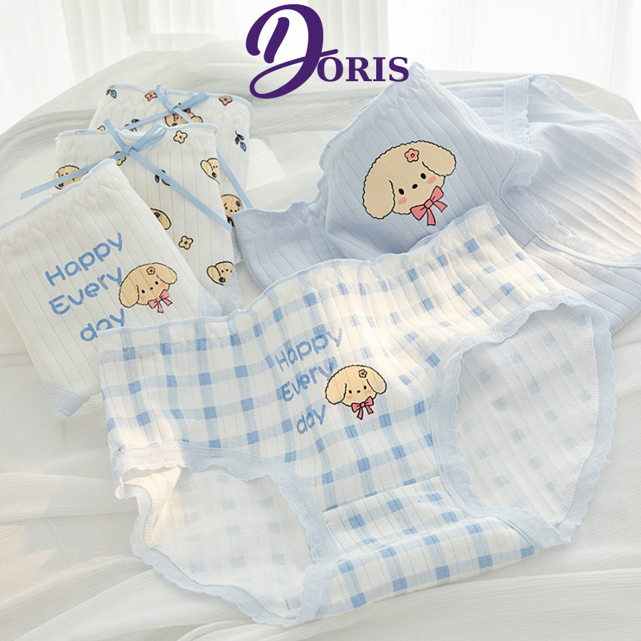 Quần Lót Cotton Nữ Thoáng Khí Hoạ Tiết Chó Con Dễ Thương DORIS 654