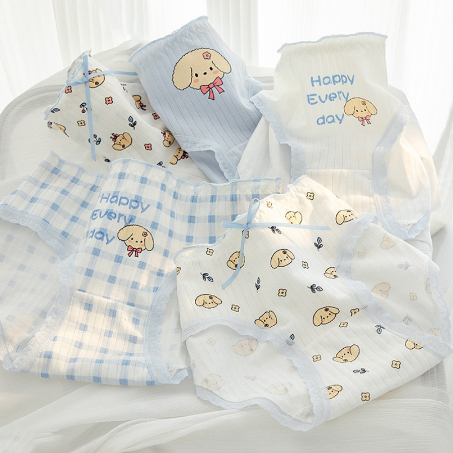 Quần Lót Cotton Nữ Thoáng Khí Hoạ Tiết Chó Con Dễ Thương DORIS 654
