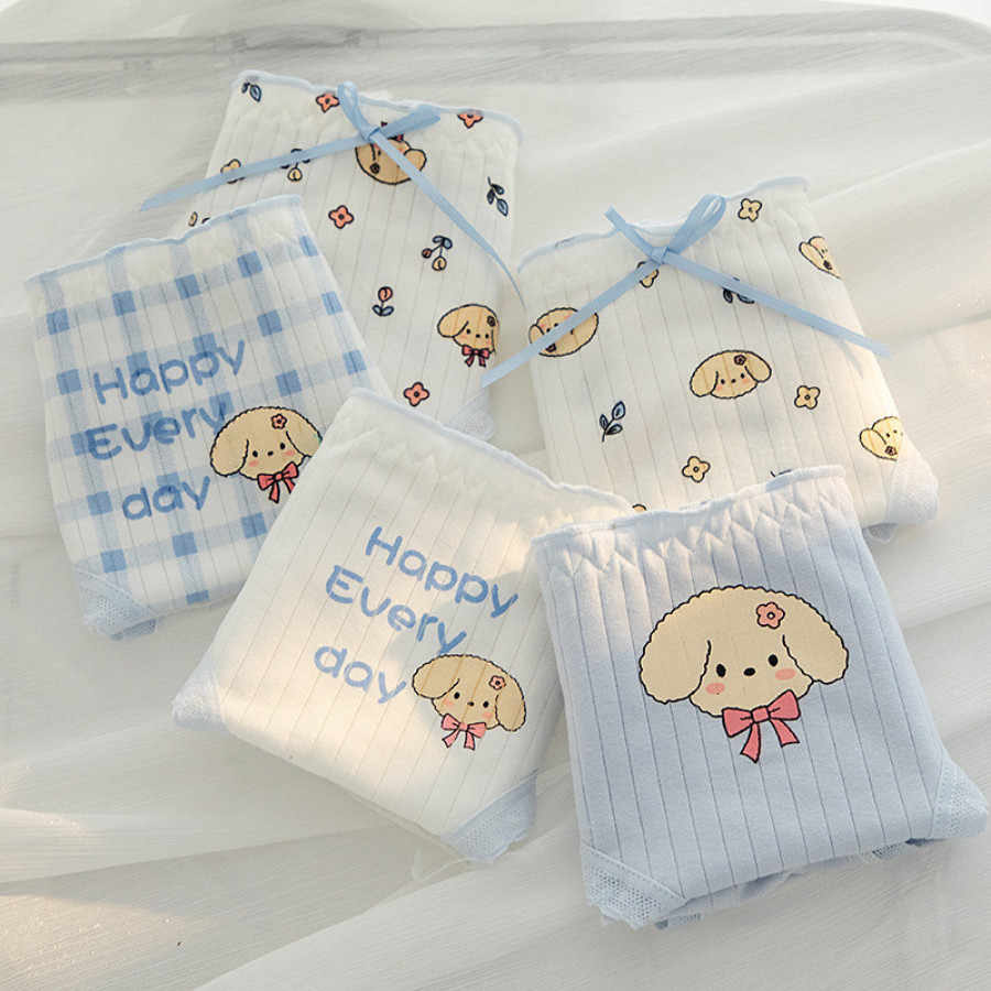 Quần Lót Cotton Nữ Thoáng Khí Hoạ Tiết Chó Con Dễ Thương DORIS 654