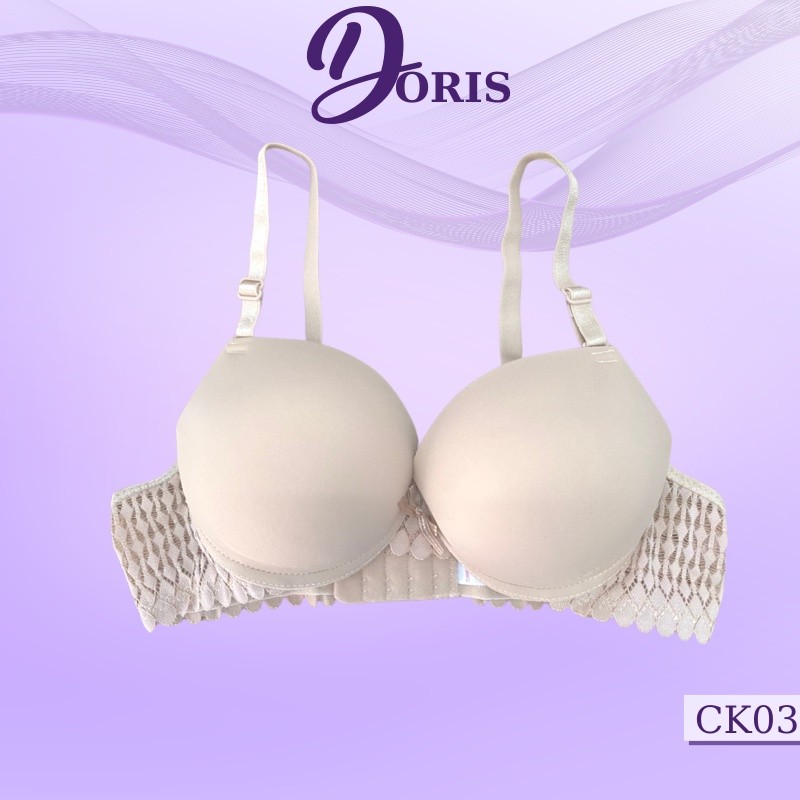Áo Ngực Nâng Ngực Đúc Su Tạo Khe Viền Ren Cực Quyến Rũ Doris - CK03