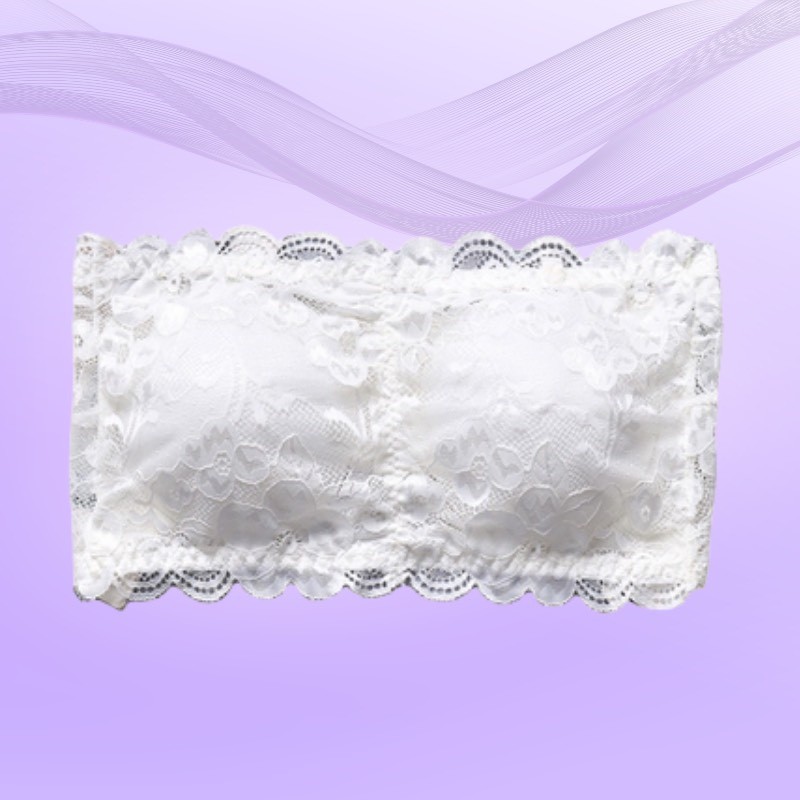 Áo lót ngực cúp ngang dạng bra phối ren hoa siêu xinh DORIS - 088
