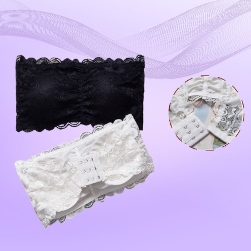 Áo lót ngực cúp ngang dạng bra phối ren hoa siêu xinh DORIS - 088