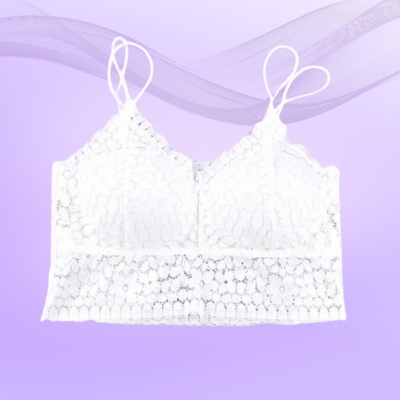 Áo lót ngực dạng bra đệm mỏng phối ren hoa siêu xinh DORIS - 8812