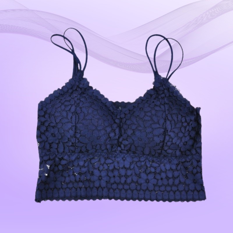 Áo lót ngực dạng bra đệm mỏng phối ren hoa siêu xinh DORIS - 8812