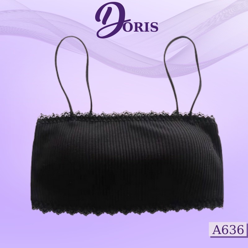 Áo Lót Ngực Cotton Gân Tăm Siêu Co Dãn Viền Ren Xinh Xắn DORIS A636