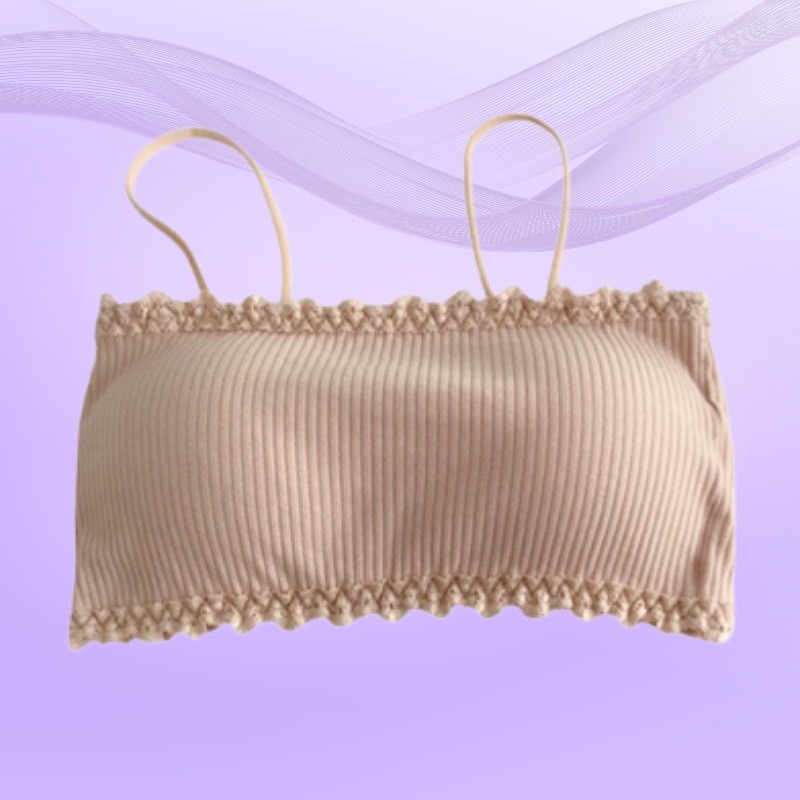 Áo Lót Ngực Cotton Gân Tăm Siêu Co Dãn Viền Ren Xinh Xắn DORIS A636