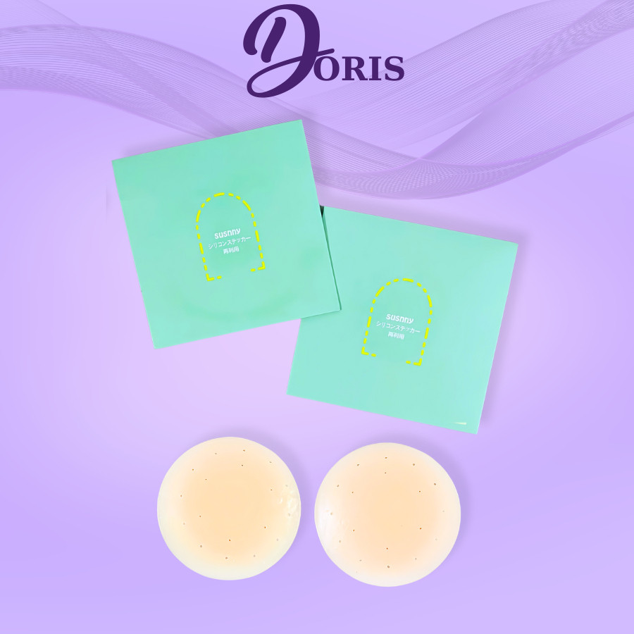 Miếng Dán Ngực Silicon Cao Cấp Chống Đọng Mồ Hôi Lỗ Thoáng Khí Tái Sử Dụng Nhiều Lần DORIS D200