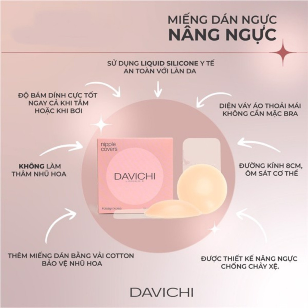 Miếng Dán Ngực Silicon DAVICHI Nâng Ngực Siêu Mỏng Tái Sử Dụng Nhiều Lần DORIS 2004