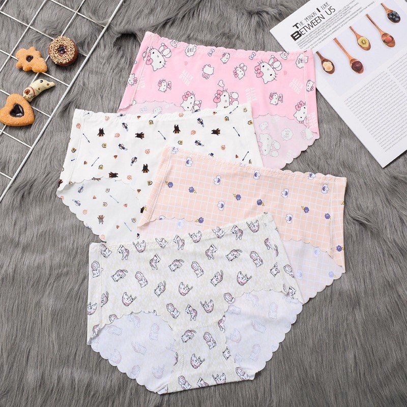 Quần lót cotton co dãn thoáng mát họa tiết siêu dễ thương DORIS - 012