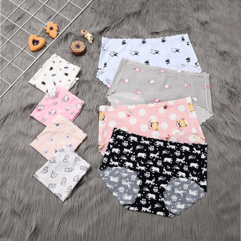 Quần lót cotton co dãn thoáng mát họa tiết siêu dễ thương DORIS - 012