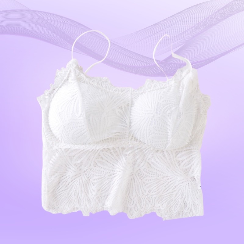 Áo lót ngực dạng bra đệm mỏng ren họa tiết lá siêu xinh DORIS - 2817