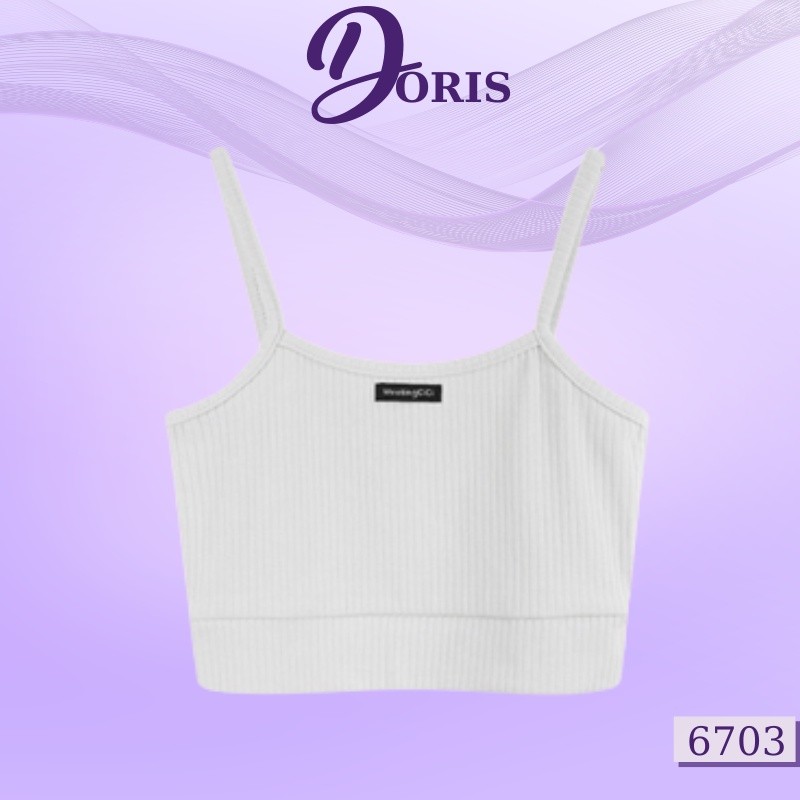 Áo lót ngực cotton gân tăm co dãn kiểu basic xinh xắn DORIS - 6703
