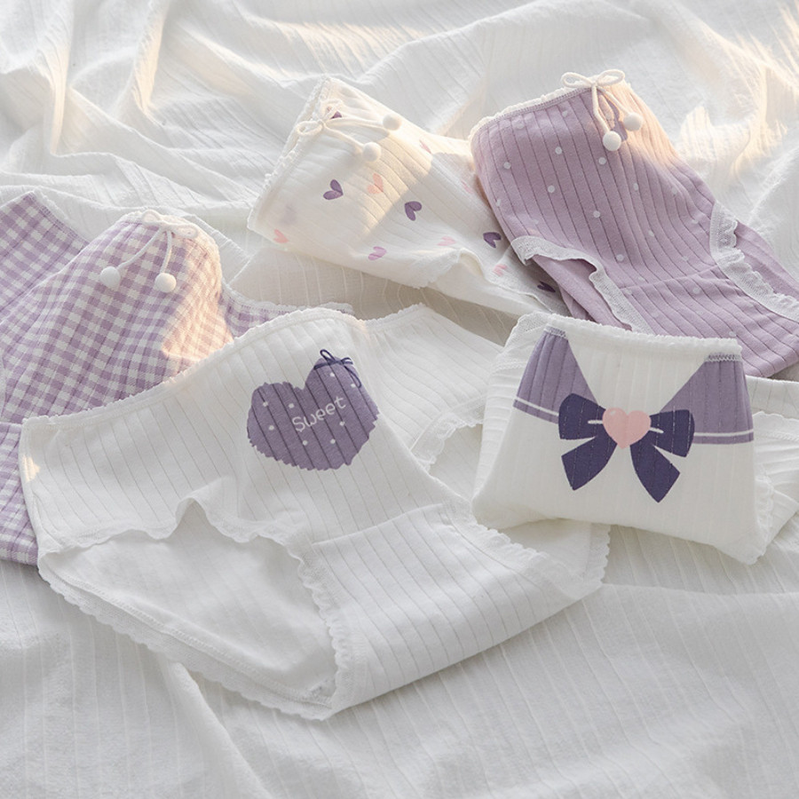 Quần Lót Nữ Cotton Cao Cấp Họa Tiết Nơ Xinh Đáng Yêu Co Dãn 4 Chiều DORIS Q04