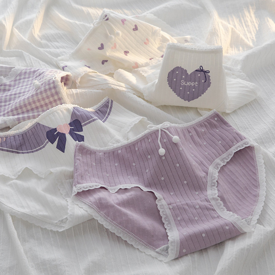 Quần Lót Nữ Cotton Cao Cấp Họa Tiết Nơ Xinh Đáng Yêu Co Dãn 4 Chiều DORIS Q04