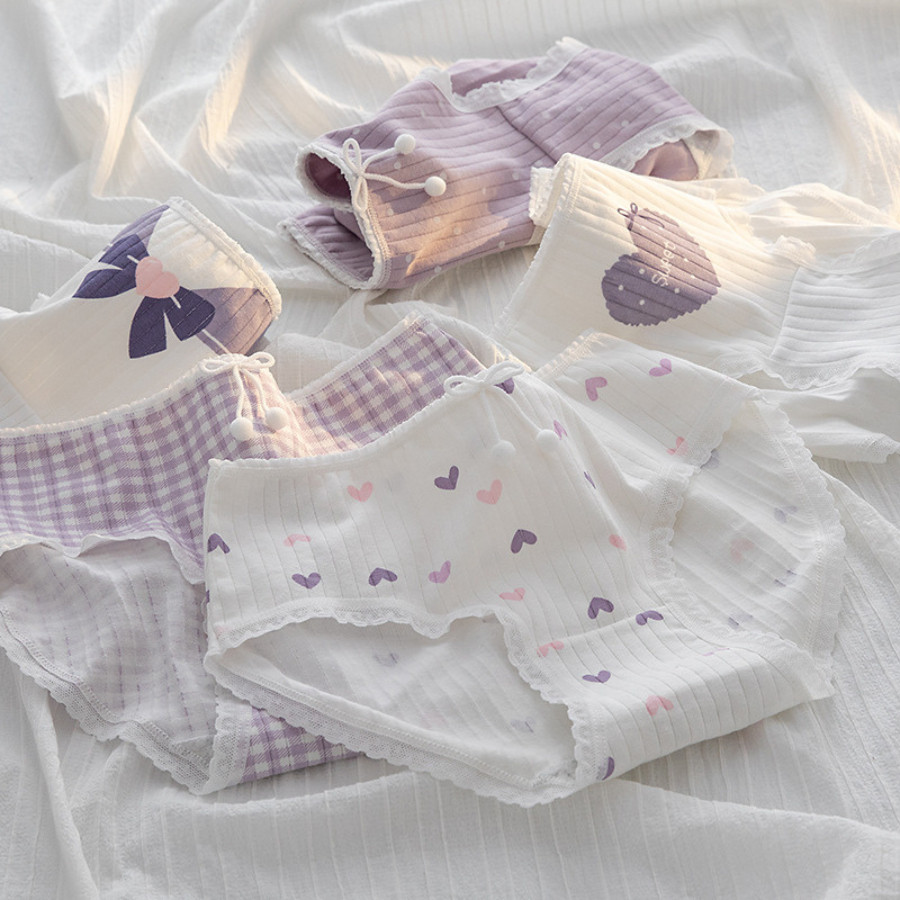 Quần Lót Nữ Cotton Cao Cấp Họa Tiết Nơ Xinh Đáng Yêu Co Dãn 4 Chiều DORIS Q04