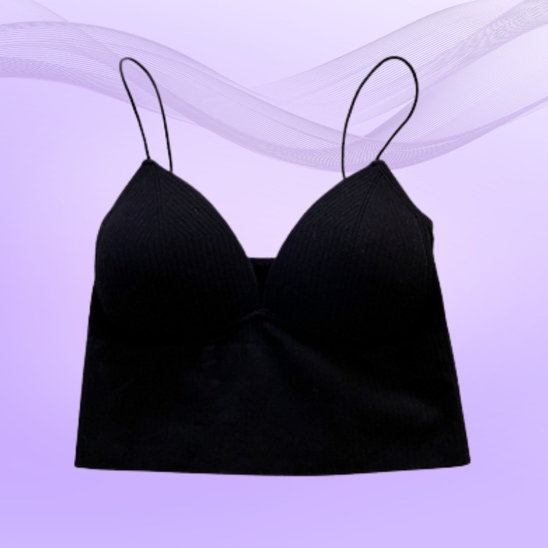 Áo Croptop Cotton Gân Tăm Co Dãn Cổ V Đệm Mút Siêu Quyến Rũ DORIS 1833