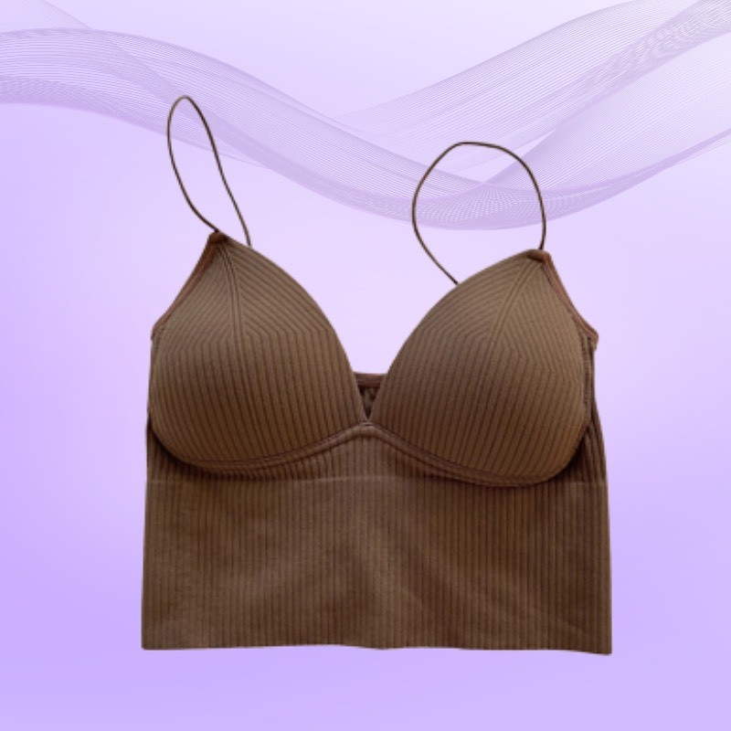 Áo Croptop Cotton Gân Tăm Co Dãn Cổ V Đệm Mút Siêu Quyến Rũ DORIS 1833