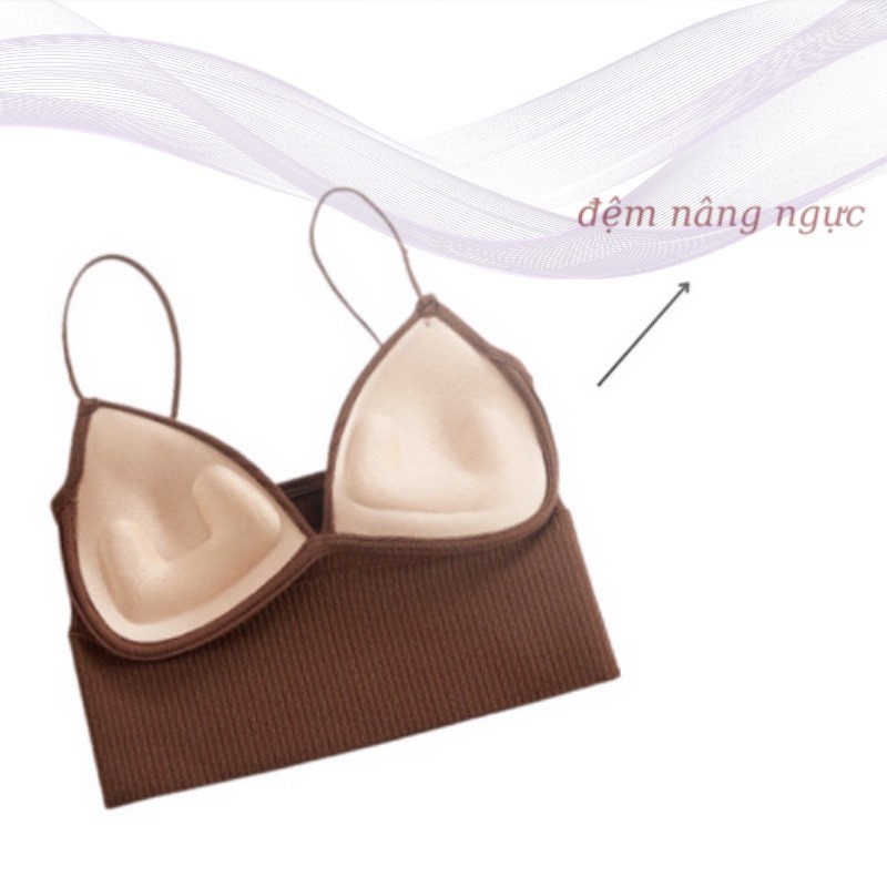 Áo Croptop Cotton Gân Tăm Co Dãn Cổ V Đệm Mút Siêu Quyến Rũ DORIS 1833