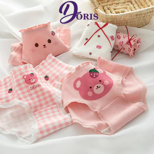 Quần Lót Nữ Cao Cấp Cotton Họa Tiết Gấu Hồng Dễ Thương Siêu Mềm Mịn, Thấm Hút Kháng Khuẩn DORIS Q03