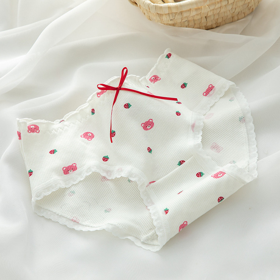 Quần Lót Nữ Cao Cấp Cotton Họa Tiết Gấu Hồng Dễ Thương Siêu Mềm Mịn, Thấm Hút Kháng Khuẩn DORIS Q03